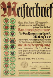 Meisterbrief Maler und Lackierer Christoph Vinnepand